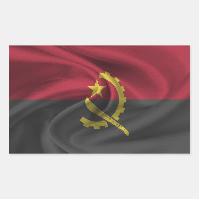 Flagge Angolas Rechteckiger Aufkleber (Vorderseite)