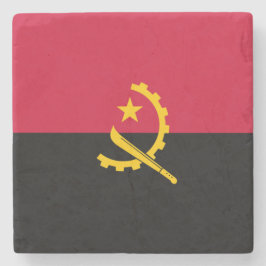Flagge Angolas Steinuntersetzer