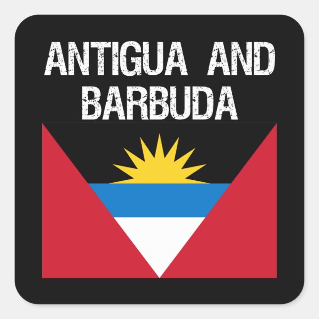 Flagge ANTIGUA UND BARBUDA Quadratischer Aufkleber (Vorderseite)