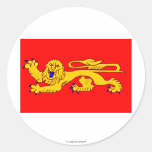 Flagge Aquitaine Runder Aufkleber