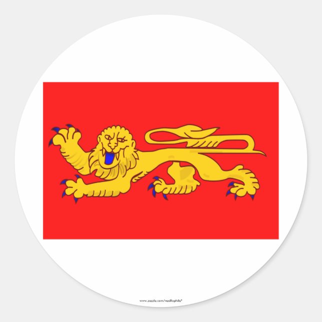Flagge Aquitaine Runder Aufkleber (Vorderseite)