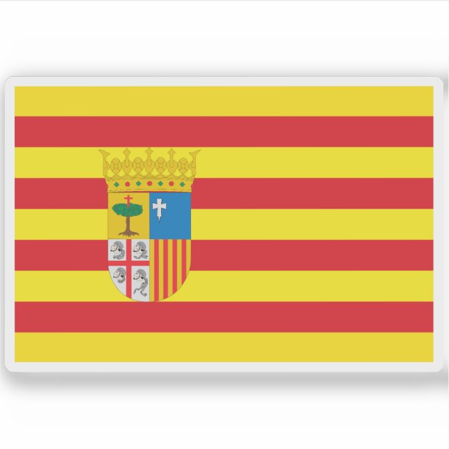 Flagge Aragons Aufkleber (Vorderseite)