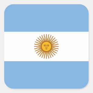 Flagge: Argentinien Quadratischer Aufkleber