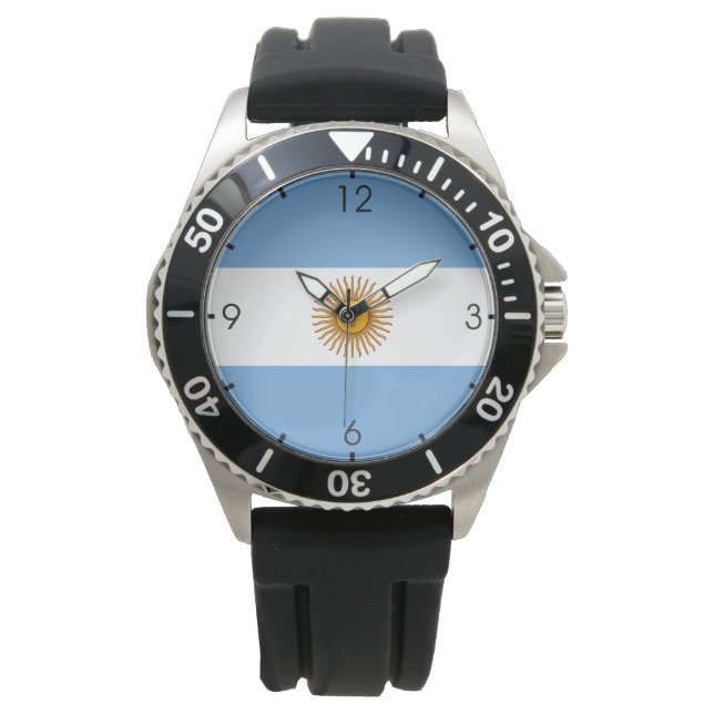 Flagge Argentiniens Armbanduhr (Vorderseite)
