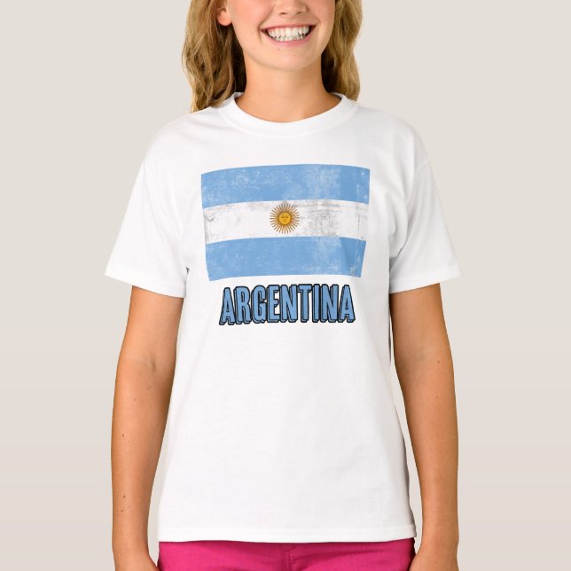 Flagge Argentiniens (Grunge-Look) T-Shirt (Vorderseite)