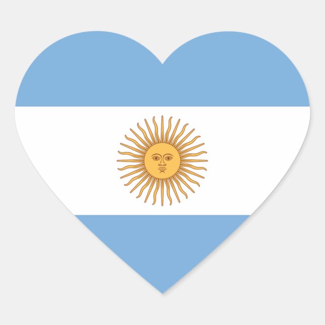 Flagge Argentiniens Herz-Aufkleber (Vorderseite)