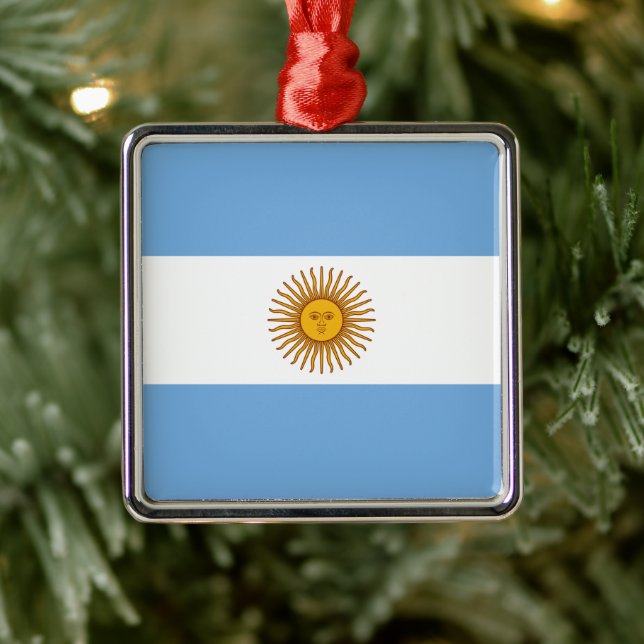 Flagge Argentiniens Keramik Ornament Aus Metall (Baum)