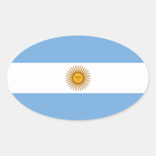 Flagge Argentiniens (Oval) Ovaler Aufkleber
