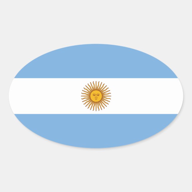 Flagge Argentiniens (Oval) Ovaler Aufkleber (Vorderseite)
