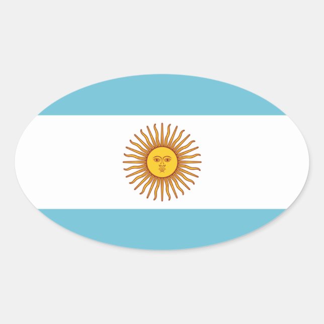 Flagge Argentiniens Ovaler Aufkleber (Vorderseite)