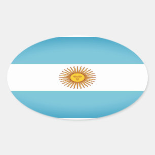 Flagge Argentiniens Ovaler Aufkleber
