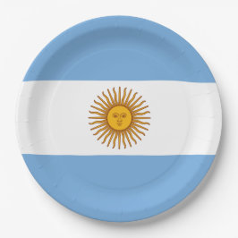 Flagge Argentiniens Pappteller