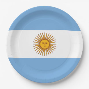 Flagge Argentiniens Pappteller