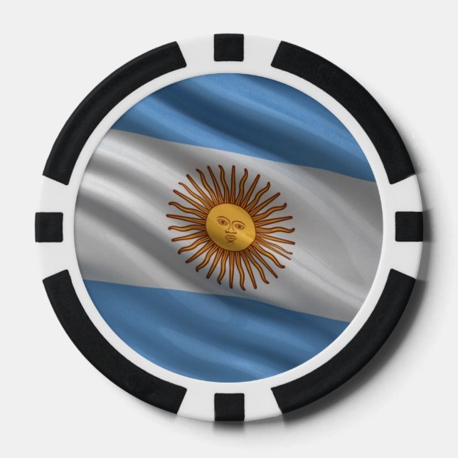 Flagge Argentiniens Pokerchips (Vorderseite)