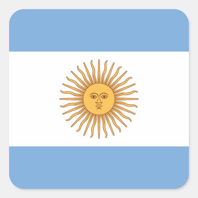 Flagge Argentiniens Quadratischer Aufkleber (Vorderseite)