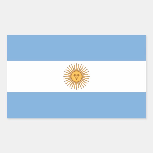 Flagge Argentiniens Rechteckiger Aufkleber (Vorderseite)