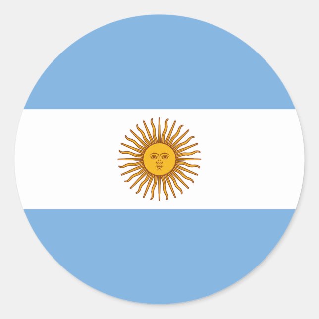 Flagge Argentiniens Runder Aufkleber (Vorderseite)