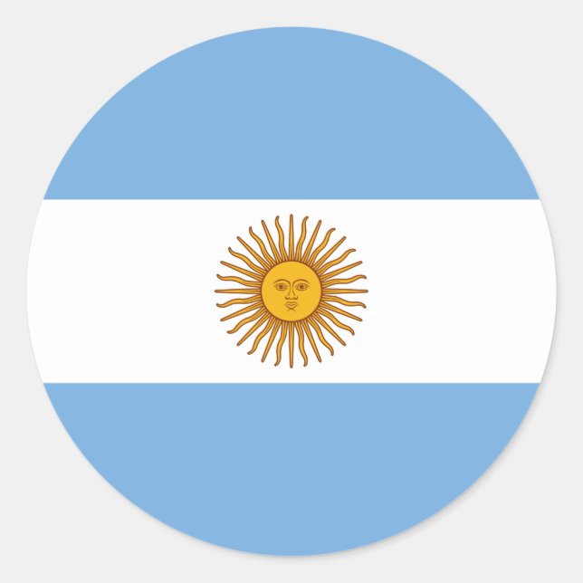 Flagge Argentiniens Runder Aufkleber (Vorderseite)