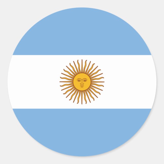 Flagge Argentiniens Runder Aufkleber (Vorderseite)