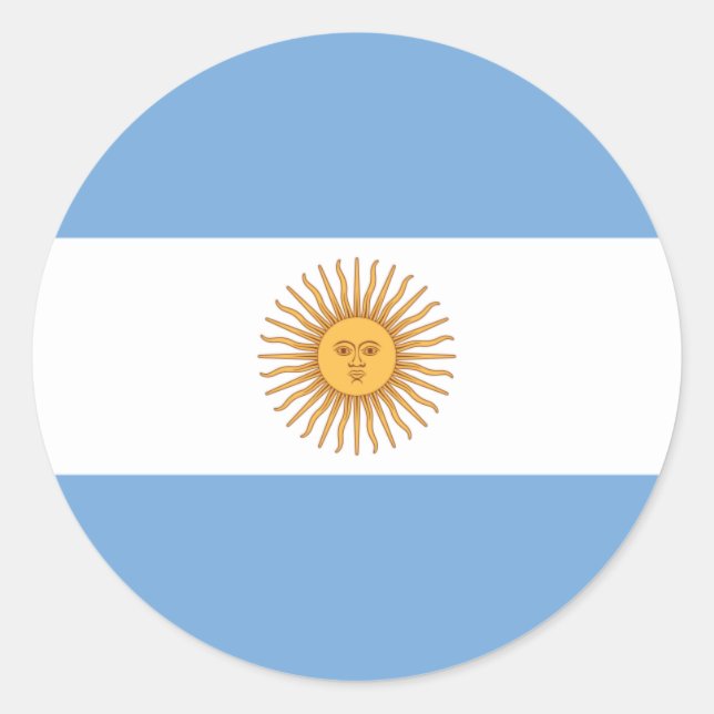 Flagge Argentiniens Runder Aufkleber (Vorderseite)