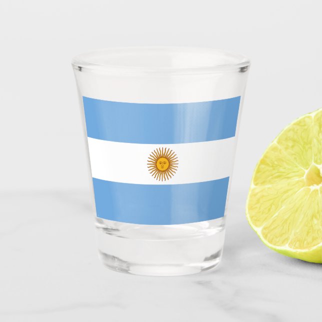 Flagge Argentiniens Schnapsglas (Vorderseite)