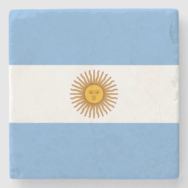 Flagge Argentiniens Steinuntersetzer (Vorderseite)