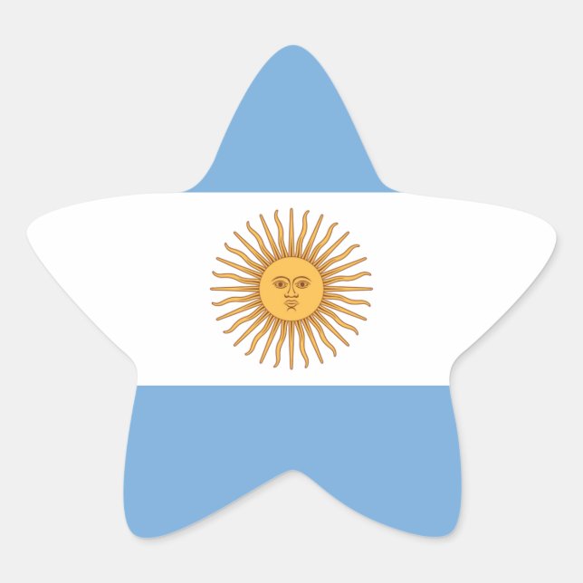 Flagge Argentiniens Stern-Aufkleber (Vorderseite)