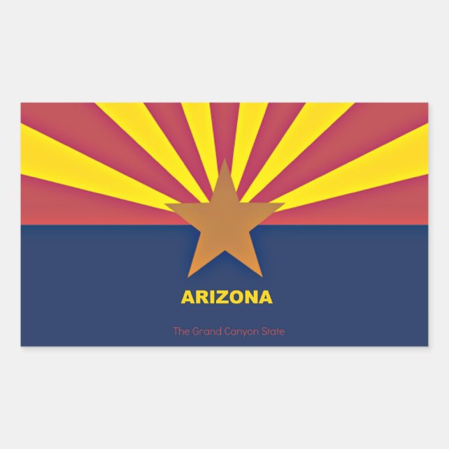 Flagge Arizona Rechteckiger Aufkleber (Vorderseite)