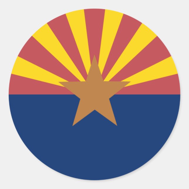 Flagge Arizona Runder Aufkleber (Vorderseite)