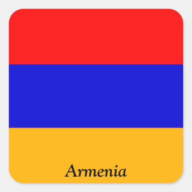 Flagge Armeniens Quadratischer Aufkleber (Vorderseite)