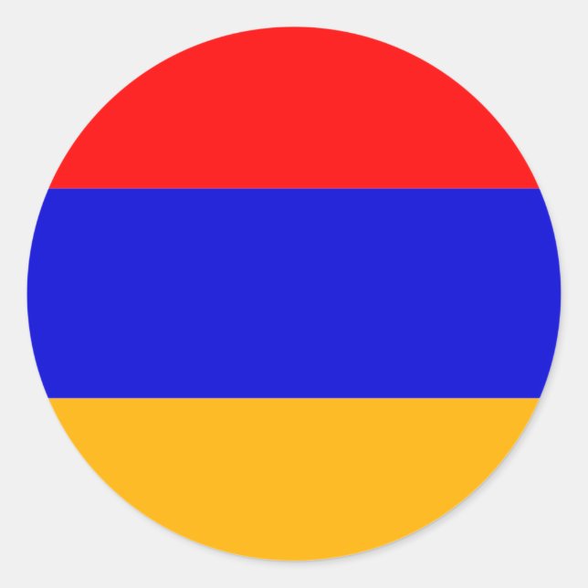 Flagge Armeniens Runder Aufkleber (Vorderseite)