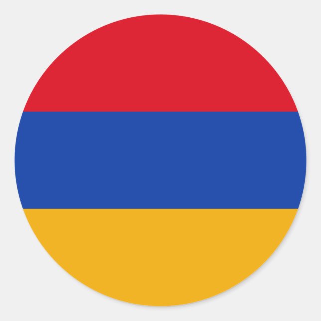 Flagge Armeniens Runder Aufkleber (Vorderseite)