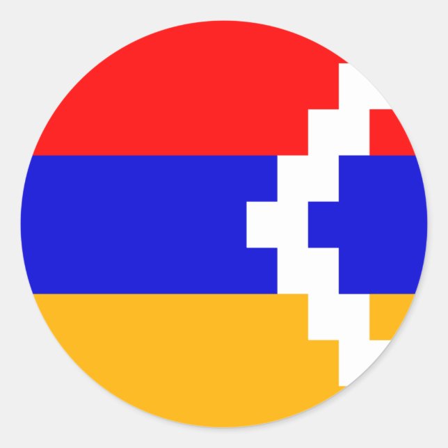 Flagge Artsakh (Berg-Karabach) Runder Aufkleber (Vorderseite)