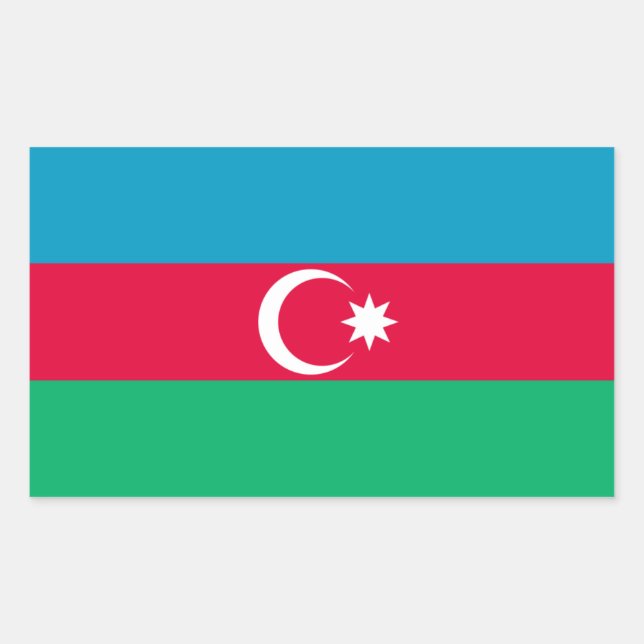 Flagge Aserbaidschans/Aserbaidschan Rechteckiger Aufkleber (Vorderseite)