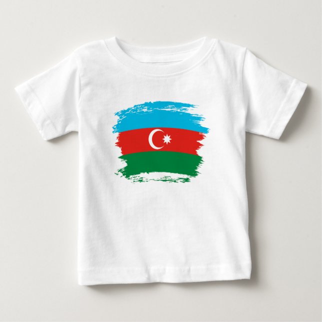 Flagge Aserbaidschans Baby T-shirt (Vorderseite)