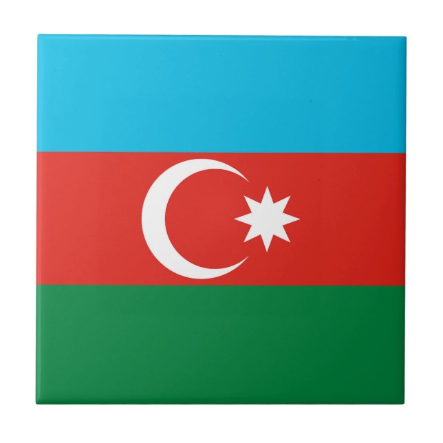 Flagge Aserbaidschans Fliese (Vorderseite)