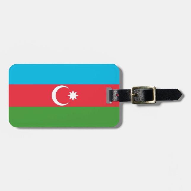 Flagge Aserbaidschans Gepäckanhänger (Vorderseite horizontal)