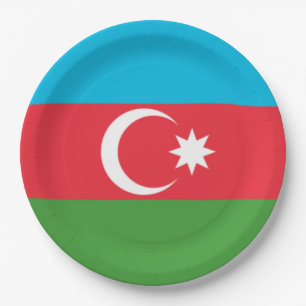 Flagge Aserbaidschans Pappteller