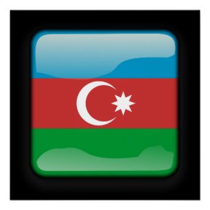 Flagge Aserbaidschans Poster