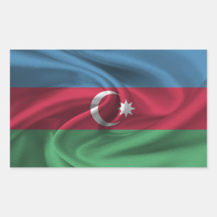 Flagge Aserbaidschans Rechteckiger Aufkleber