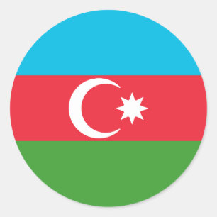 Flagge Aserbaidschans Runder Aufkleber