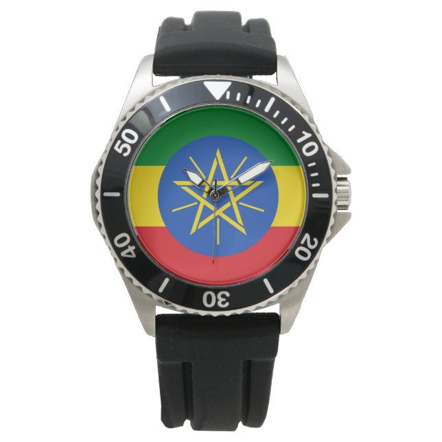 Flagge Äthiopiens Armbanduhr (Vorderseite)
