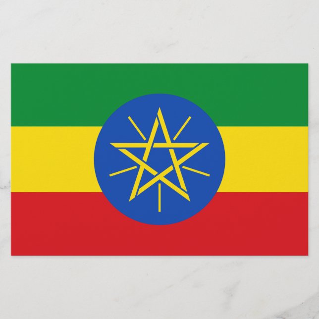 Flagge Äthiopiens Briefpapier (Vorderseite)