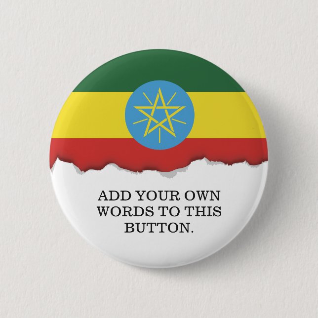 Flagge Äthiopiens Button (Vorderseite)
