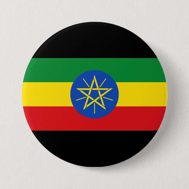 Flagge Äthiopiens Button (Vorderseite)