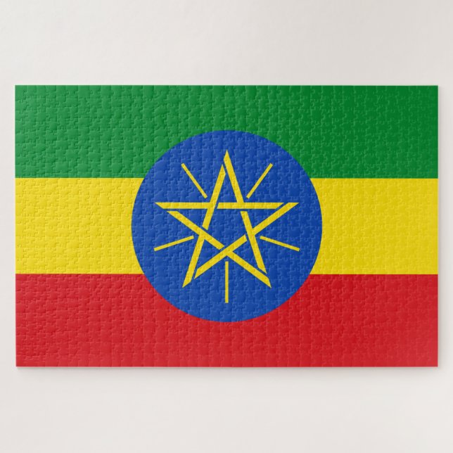 Flagge Äthiopiens Puzzle (Horizontal)