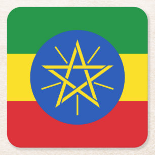 Flagge Äthiopiens Rechteckiger Pappuntersetzer