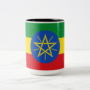 Flagge Äthiopiens Zweifarbige Tasse