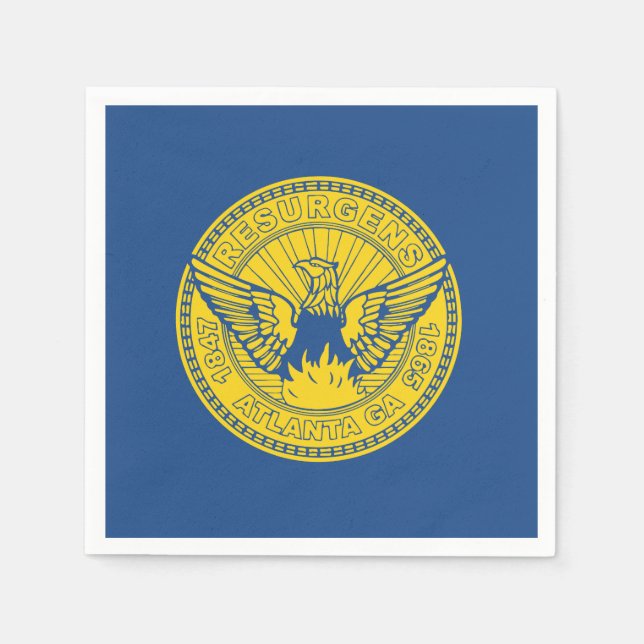 Flagge Atlanta, Georgia Papier Napkins Serviette (Vorderseite)