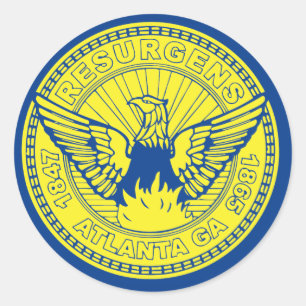 Flagge Atlanta, Georgien Runder Aufkleber